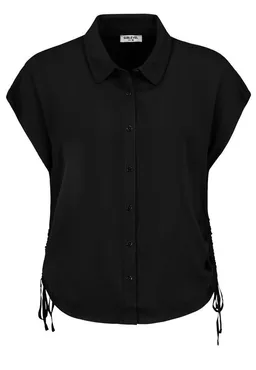 SUBLEVEL Blusenshirt Kurzärmeliges Hemd mit Kragen und für Damen (1-tlg) LENZING™ ECOVERO™ nachhaltig Regular Fit Knopfleiste – Produktbild 1 von 1