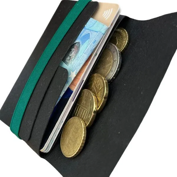 ANDERS & KOMISCH ANDERS & KOMISCH Minimalistisches Karten Portemonnaie mit Münzfach - TINY Wallet, Grün, – Produktbild 4 von 4