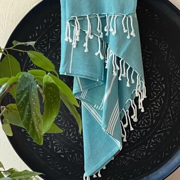 Karawan authentic Karawan authentic Hamamtuch Bio-Baumwolle Hammam, Türkis, – Produktbild 1 von 4