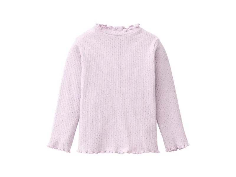 People Wear Organic People Wear Organic Langarm-Shirt Bio-Baumwolle (kbA) kleine Pünktchen zartes flieder 86/92, Lila, – Produktbild 1 von 1