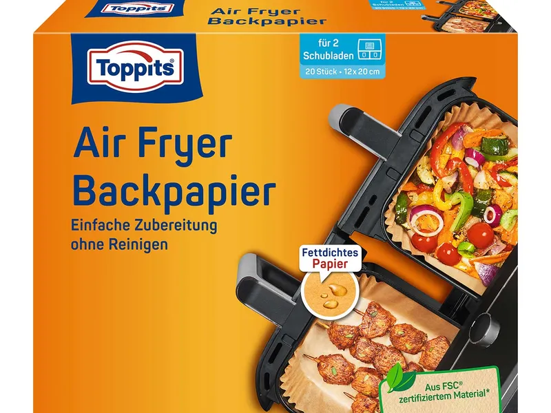 Toppits Toppits Backpapier für Air Fryer, eckig, 20 Stk. – Produktbild 2 von 3