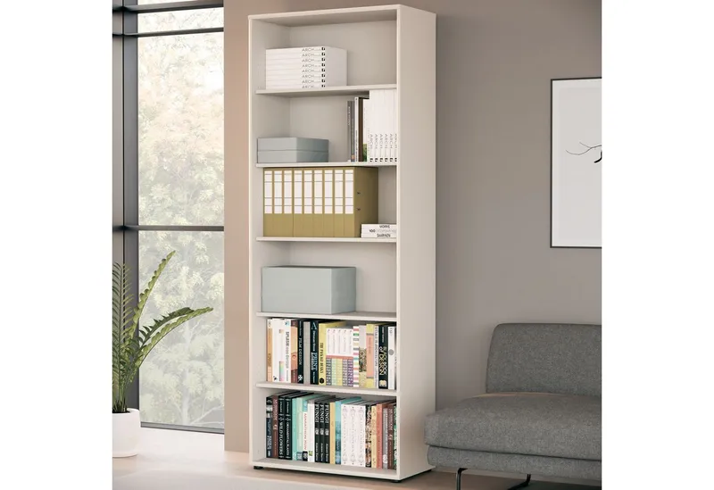 FORTE Regal Tempra, Mehrzweckregal, Höhe 197,5 cm, 5 Ablageböden, Breite 73,7 cm, Beige, – Produktbild 7 von 8