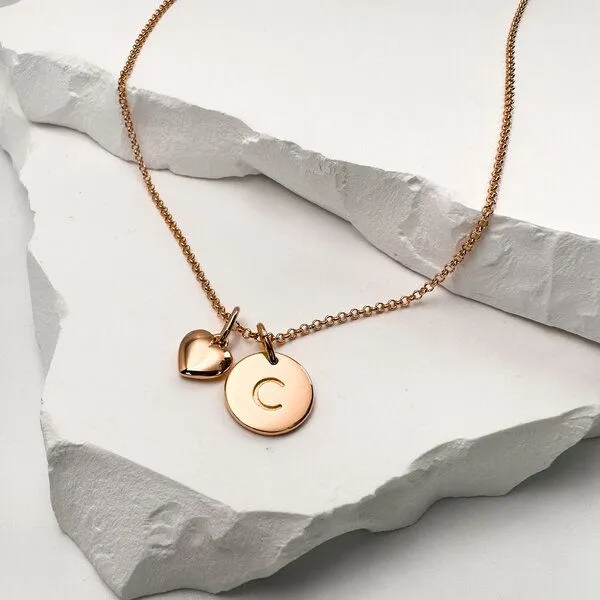 MOANINA MOANINA Kette Buchstabe Initialen 925 Silber/18k Gold Vermeil 3 Längen, Rose, – Produktbild 3 von 3