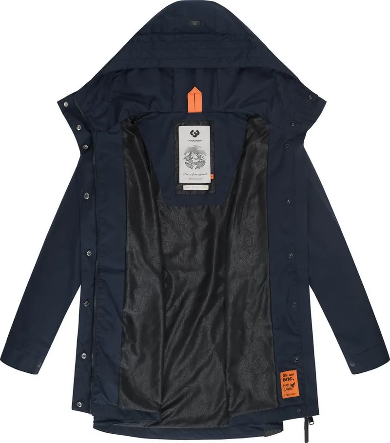 ragwear ragwear Parka Alysa stylische Damen Übergangsjacke mit Taillenzugband, Blau, – Produktbild 1 von 3