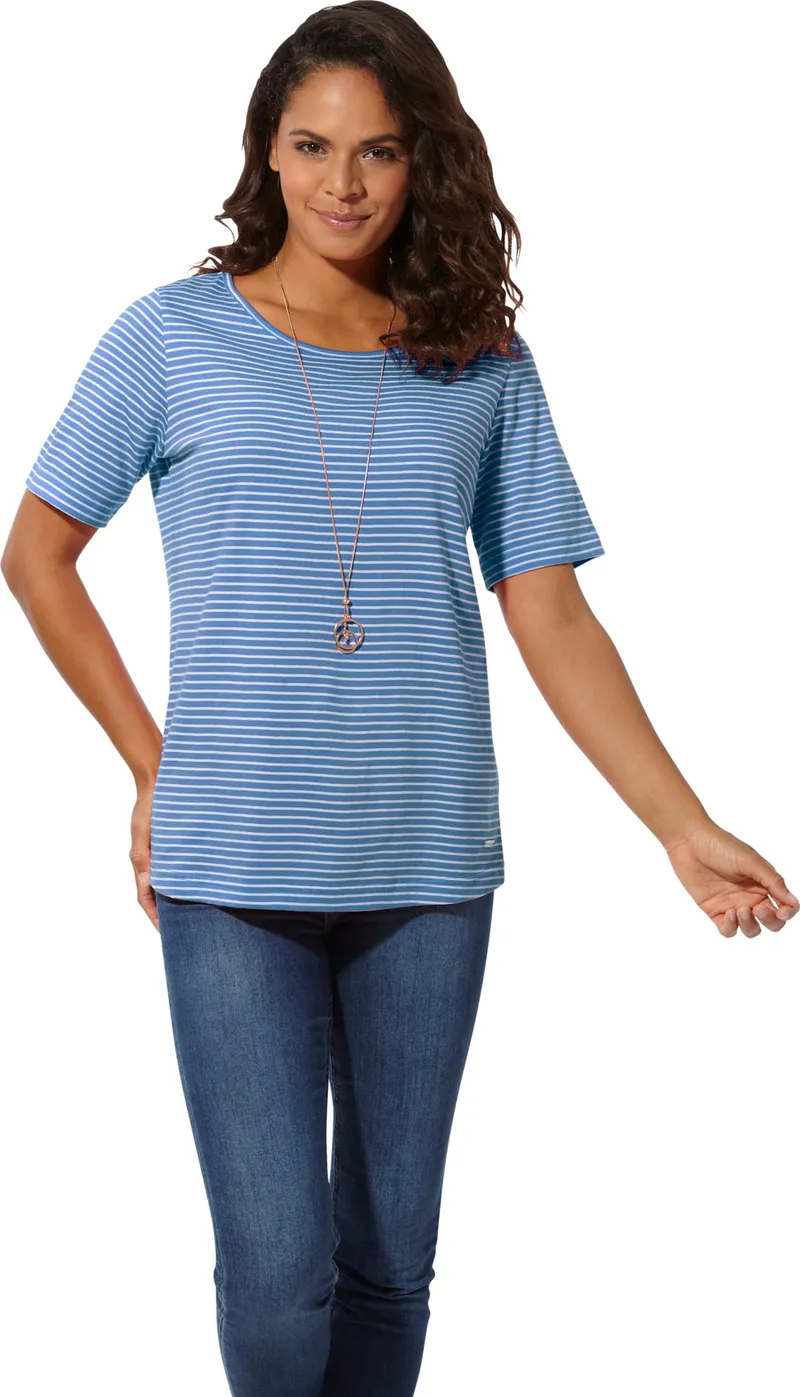 Witt Ringelshirt mittelblau-ecru-geringelt, Mittelblau-ecru-geringelt, – Produktbild 2 von 2
