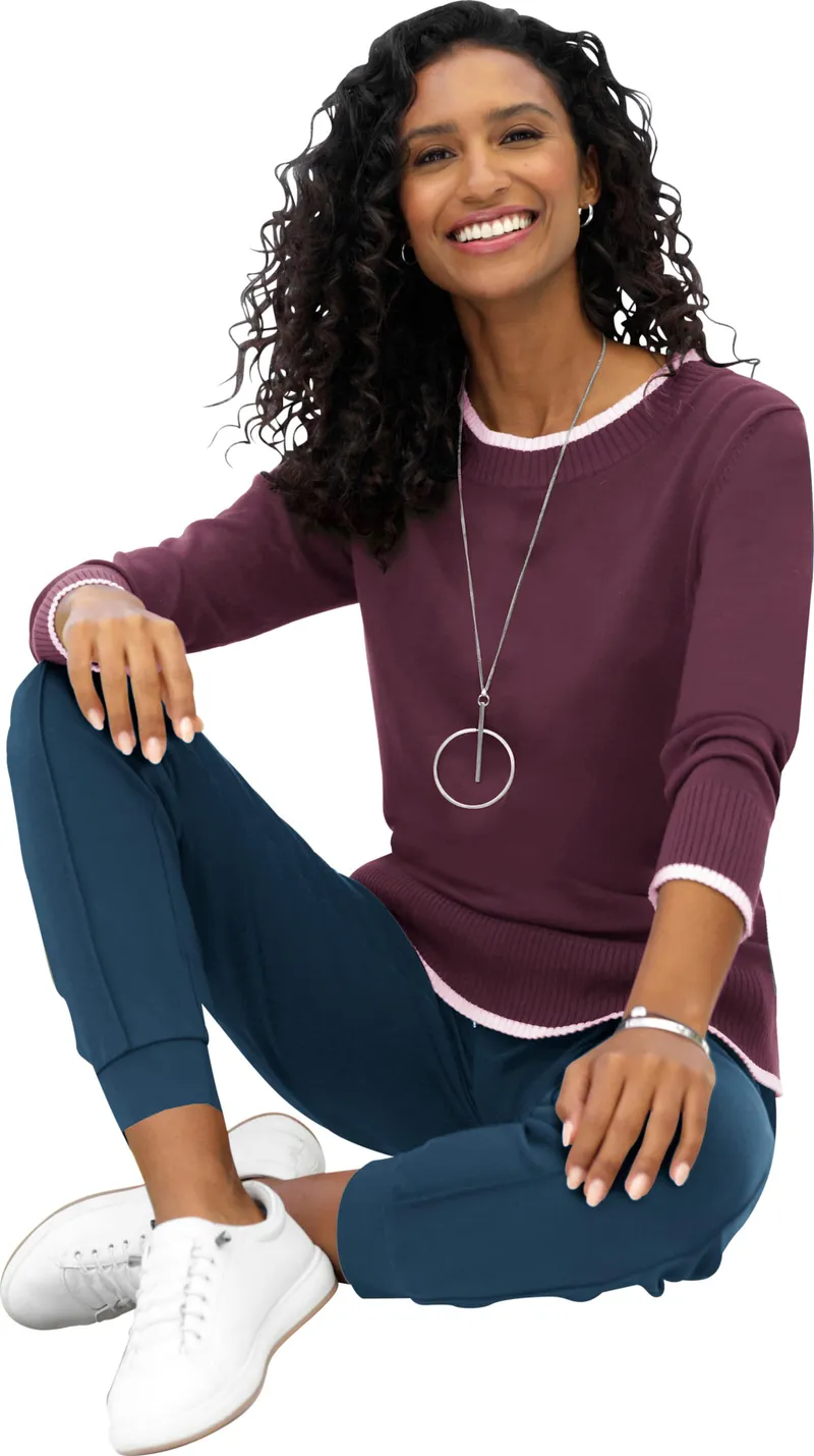 heine Feinstrickpullover burgund, Burgund, – Produktbild 2 von 3