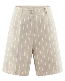 HempAge Hempage Damen vegan Shorts Gestreift Distel Beige – Produktbild 1 von 1