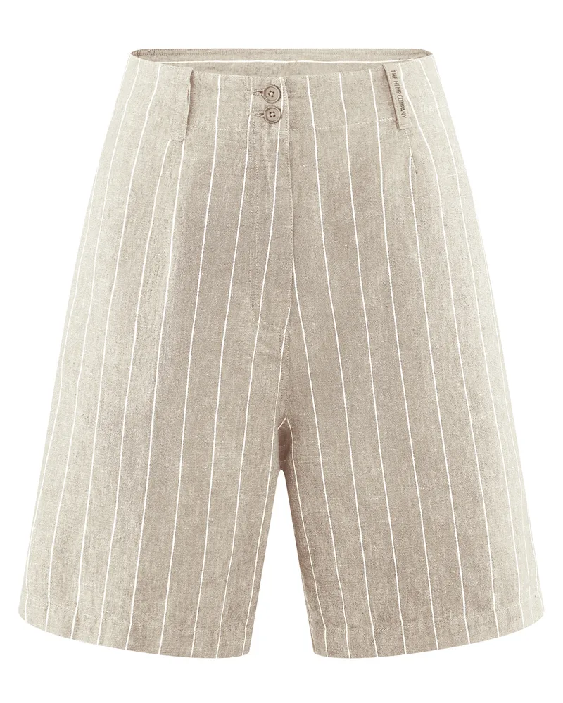 HempAge Hempage Damen vegan Shorts Gestreift Distel Beige, Beige, – Produktbild 1 von 2