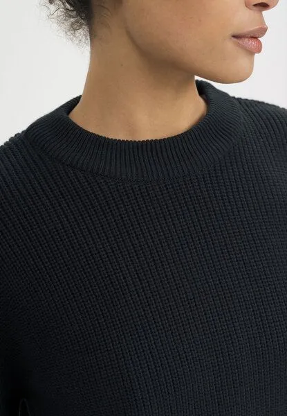 MELA MELA Rippstrick Pullover ADAH aus 100% Bio-Baumwolle, Schwarz, – Produktbild 4 von 4