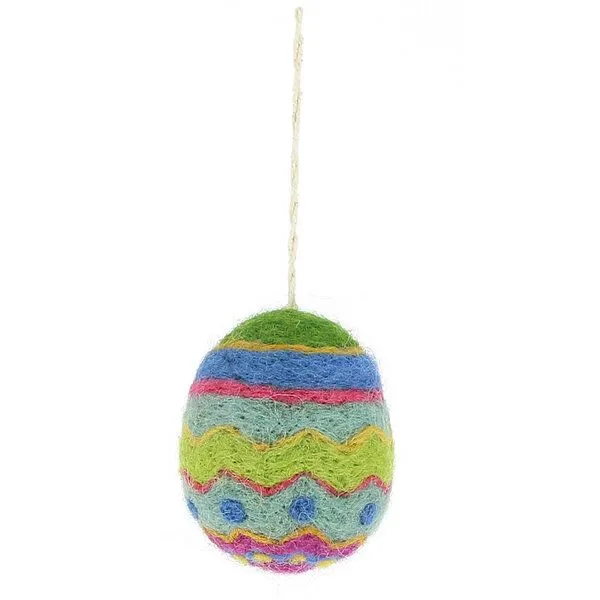 GLOBO Fair Trade GLOBO Fair Trade Osterei blau-grün-pink aus Filz – Produktbild 1 von 2