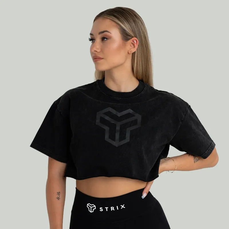 GymBeam OG1 STRIX CropTop für Frauen in Washed Black S – Produktbild 1 von 1