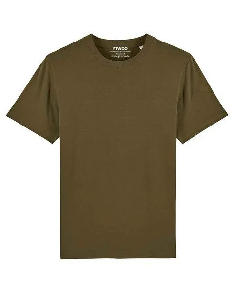 YTWOO YTWOO Herren schweres Bio T-Shirt. Männer Premium Basic Shirt. Heavy Cotton, Khaki, – Produktbild 3 von 3