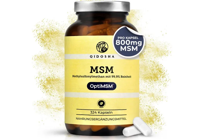QIDOSHA MSM Kapseln OptiMSM® 2400 mg Hartkapseln, 1 er 324 St., 299 g, Organischer Schwefel mit OptiMSM® – Produktbild 1 von 5
