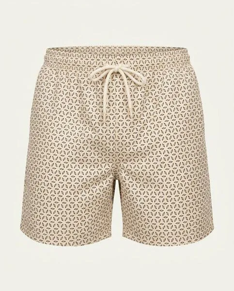 saved lab SL-205 Swimshort Monogramm Ecru – Produktbild 1 von 4