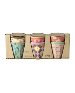 RICE RICE Kinderbecher Rice Melamin 6er-SET Becher - Pfau & Blumen Print 160ml, Melamin – Produktbild 1 von 1