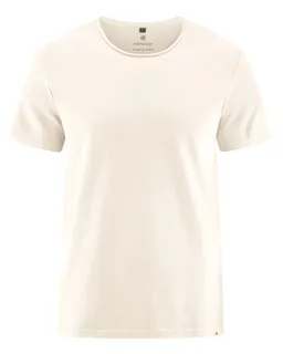 HempAge Hempage Herren vegan T-Shirt Mit Gerolltem Saum Cremefarben – Produktbild 1 von 1