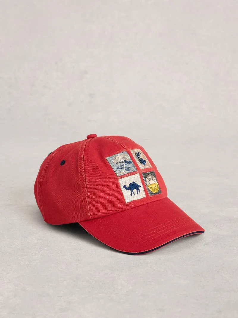 White Stuff Bestickte Baseballkappe - Einheitsgröße, Rot multi, – Produktbild 1 von 2