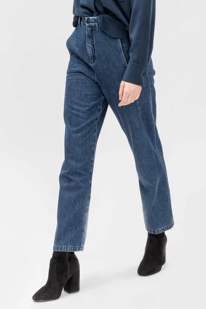 Lovjoi LOVJOI Damen vegan Jeans Grevie Rinsewashed, Dunkelblau, – Produktbild 2 von 2