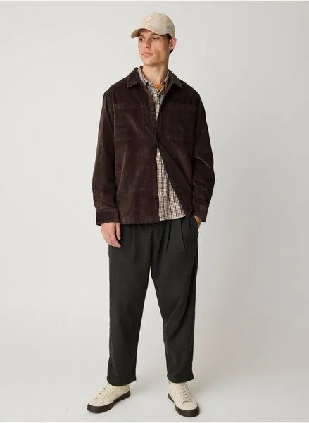 KnowledgeCotton Apparel KnowledgeCotton Apparel Lockeres Cord-Overshirt aus Bio-Baumwolle, Braun-chocolate-torte, – Produktbild 2 von 4