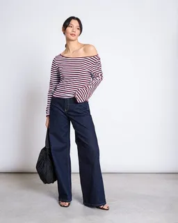 JAN N JUNE JAN N JUNE Offshoulder-Longsleeve ARBA gestreift – Produktbild 1 von 1