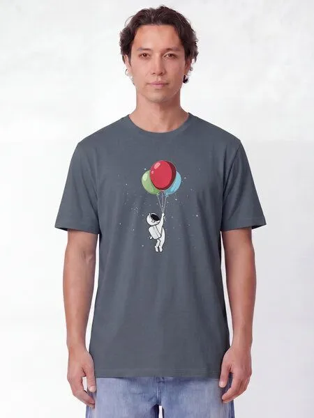 watapparel watapparel T-Shirt Unisex Little Balloon Astronaut, Blue grey, – Produktbild 2 von 2