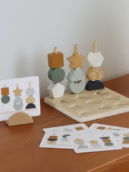 Vertbaudet 2-in-1 Puzzle mit Perlen TANSANIA aus Holz FSC® – Produktbild 1 von 1