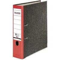 Falken 20 Falken Ordner "Recycling", Wolkenmarmor 250 g/m², DIN A4, RB 80 mm, rot – Produktbild 1 von 1
