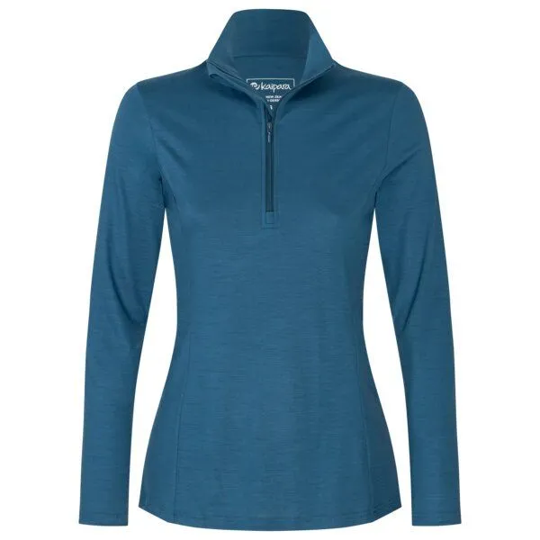Kaipara - Merino Sportswear Kaipara - Merino Sportswear URBAN Merino Zip-Neck Slimfit 200 Damen, Light petrol, – Produktbild 1 von 2