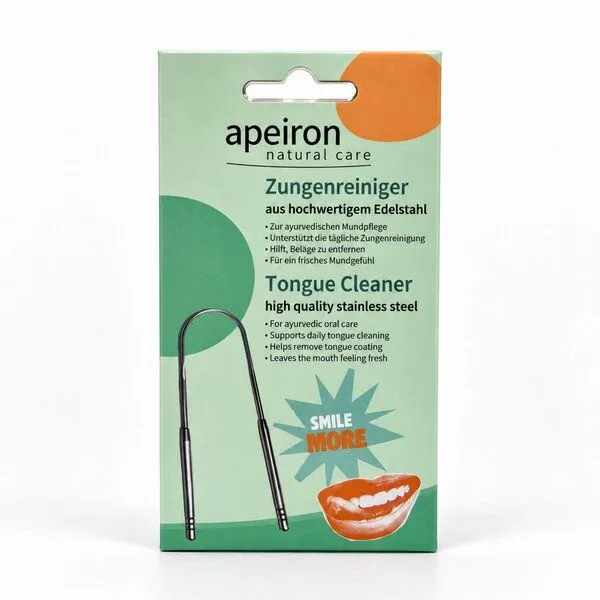 Apeiron Apeiron Zungenreiniger aus Edelstahl in Silber – Produktbild 5 von 5