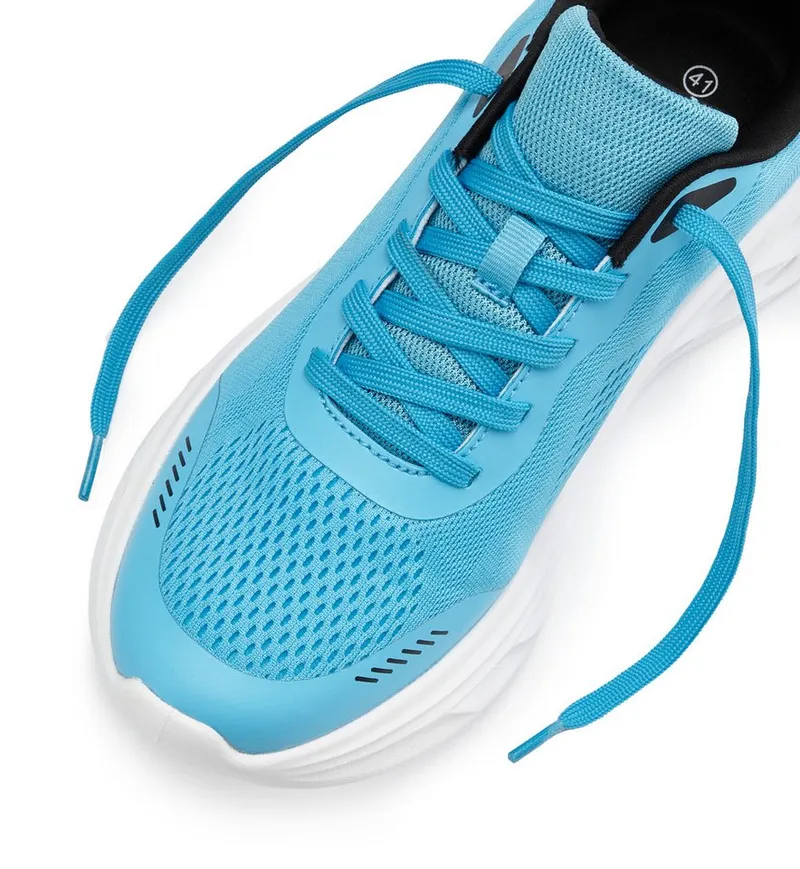 John Devin John Devin Schnürschuh, Freizeitschuhe, Schnürhalbschuhe, Halbschuh, Turnschuh Sneaker NEU im sportiven Look aus luftigem Mesh-Material VEGAN, Blau, – Produktbild 4 von 5