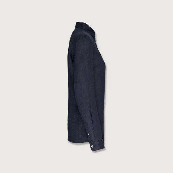 YTWOO YTWOO Damen Leinenbluse, Navy, – Produktbild 3 von 3
