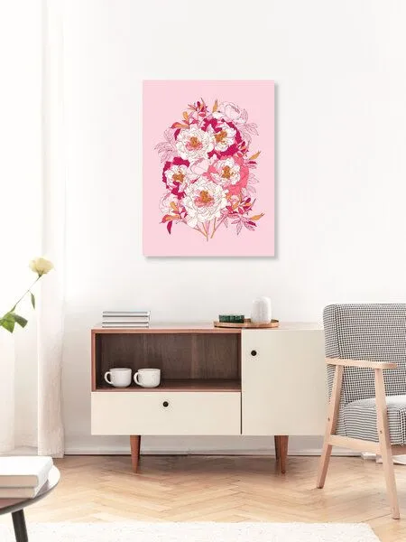 Photocircle Photocircle Poster / Leinwandbild - Pink flowers of peonies – Produktbild 3 von 4