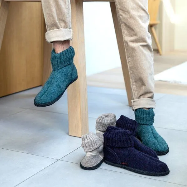Kitz-Pichler Kitz-Pichler Hüttenschuh Ötz - Hausschuh für Damen & Herren aus 100% Schurwolle, Dunkel-grün, – Produktbild 2 von 4