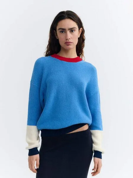 thinking mu thinking mu Carmen Blue Multicolor Knitted Sweater – Produktbild 1 von 4