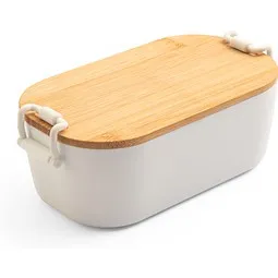 hi!dea™ hi!dea™ MAHLEB. Luftdichte PP-Box mit Bambusdeckel, Weiß, – Produktbild 1 von 1