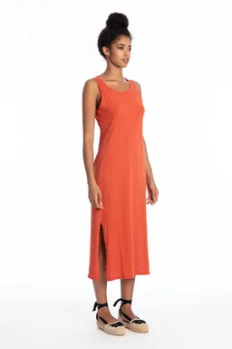 RAVENS VIEW IBIZA RAVENS VIEW IBIZA Damen vegan Kleid Ärmellos Uma Terracotta Orange – Produktbild 1 von 1