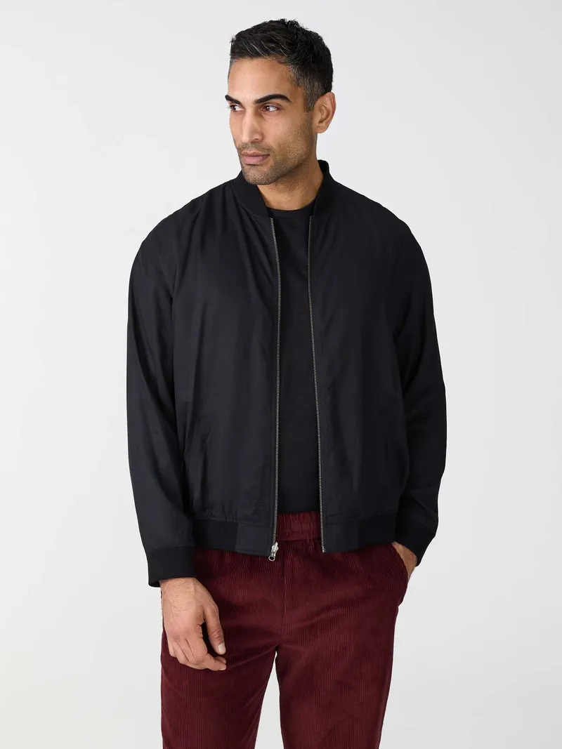Yahmo Yahmo Herren vegan Jacke Bomber Reversible Fred Onyx/Schwarz, Schwarz, – Produktbild 1 von 2