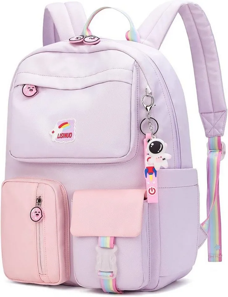 Diyarts Kinderrucksack, Trendiger Mädchenrucksack: Geräumig, Leicht und Robust, Lila, – Produktbild 2 von 5