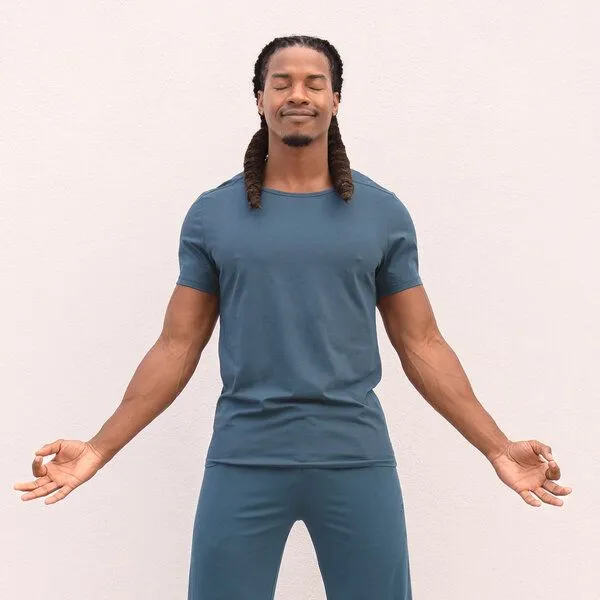 Jaya Jaya ROCKY UNI - Männer - körpernahes T-Shirt für Yoga aus Biobaumwolle, Forest/grün, – Produktbild 2 von 4