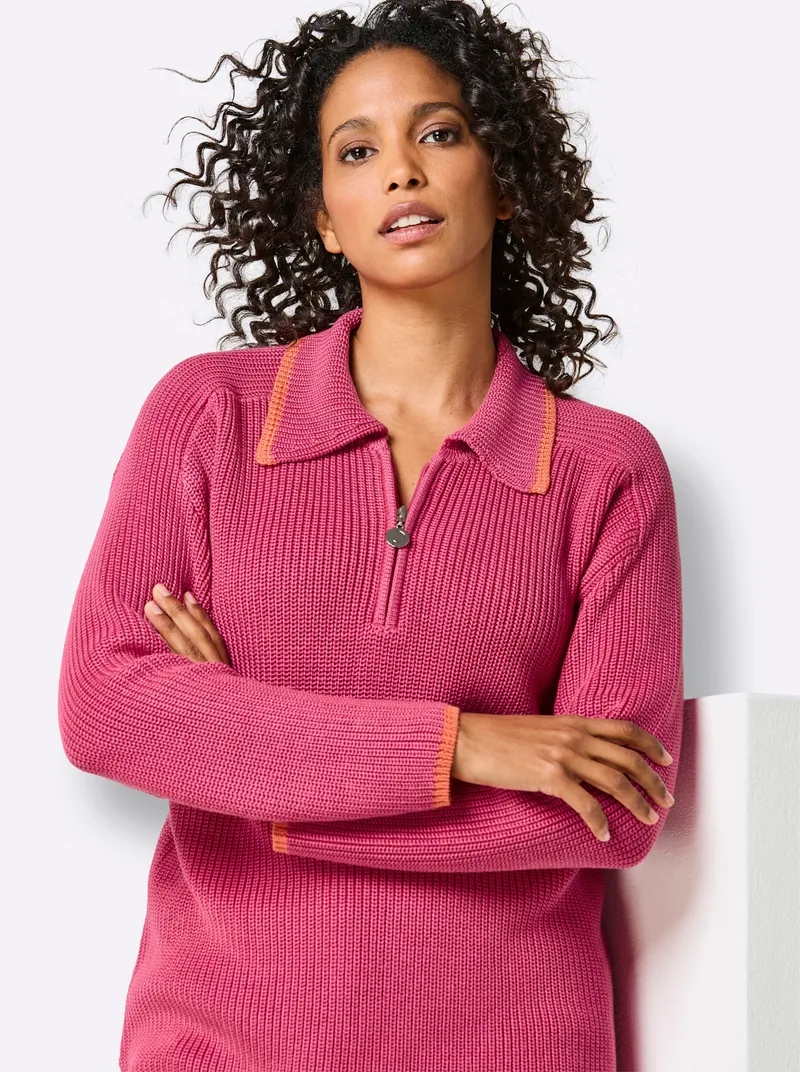 Polopullover, Fuchsia, – Produktbild 2 von 2