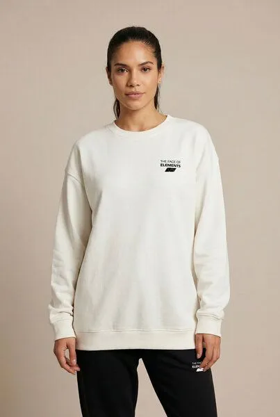 THE FACE OF ELEMENTS The Face of Elements Element - Oversized Fit Sweatshirt aus 100% Bio-Baumwolle, Off white (weiß), – Produktbild 3 von 4