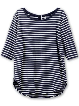 sheego Longshirt marine-weiß – Produktbild 1 von 1