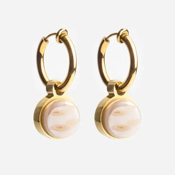 ALEXASCHA ALEXASCHA Gold Clip Creolen mit Anhänger | Mix & Match, Apricot, – Produktbild 1 von 4