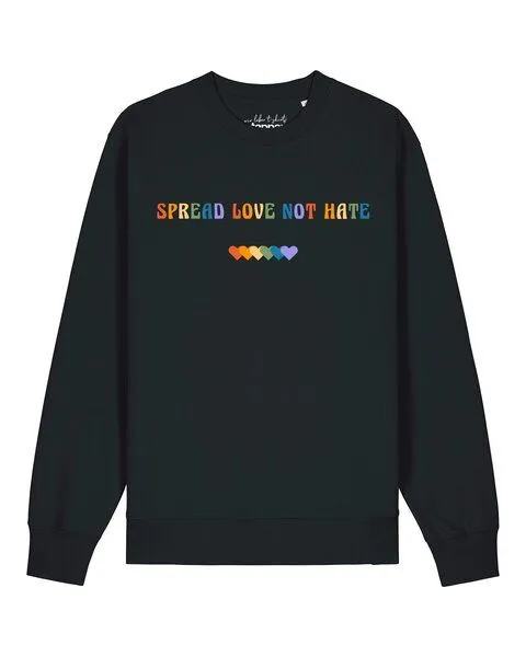 watapparel watapparel Sweatshirt Unisex Spread Love not Hate, Black, – Produktbild 1 von 2