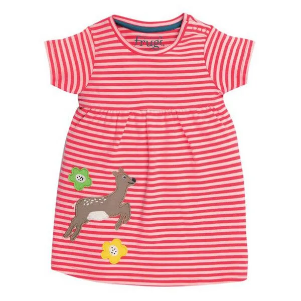 Frugi Frugi Jersey-Kleid mit Rehkitz-Applikation Jade Jersey Dress Deer – Produktbild 1 von 3