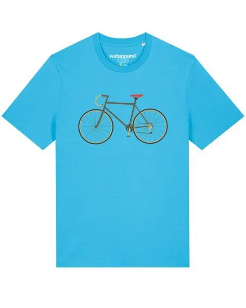 watapparel watapparel T-Shirt Unisex Fahrrad, Aqua blue, – Produktbild 1 von 3