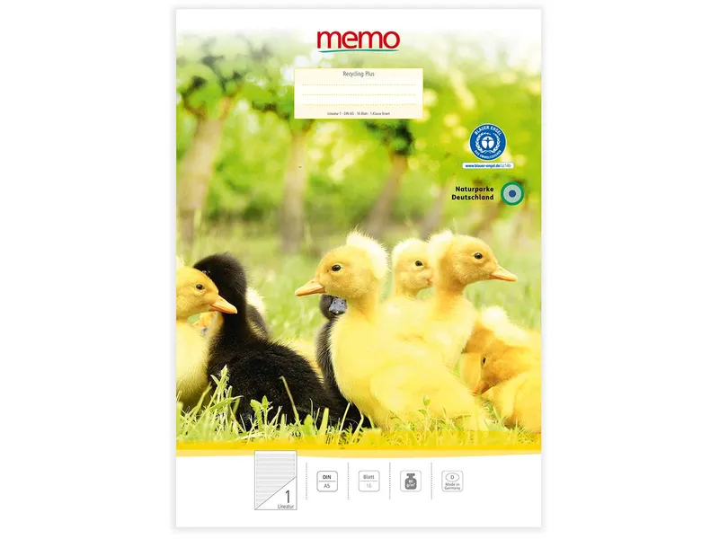 Memo memo Schulheft A5 1. Klasse Lineatur 01 – Produktbild 1 von 1
