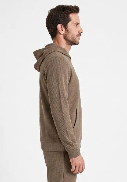 ORGANICATION ORGANICATION HECTORR | Waffel Hoodie aus Bio-Baumwolle & recyceltem Polyester, Brown, – Produktbild 4 von 4