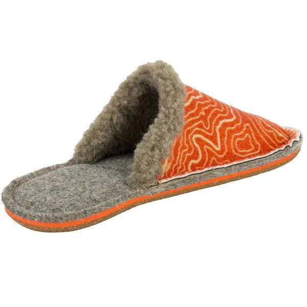 Doghammer Doghammer Upcycling Hausschuh Damen und Herren - Hütte-zua mit Skifell, Orange, – Produktbild 2 von 4