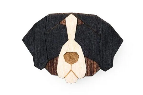 BeWooden BeWooden Brosche aus Holz Bernese Mountain – Produktbild 1 von 4